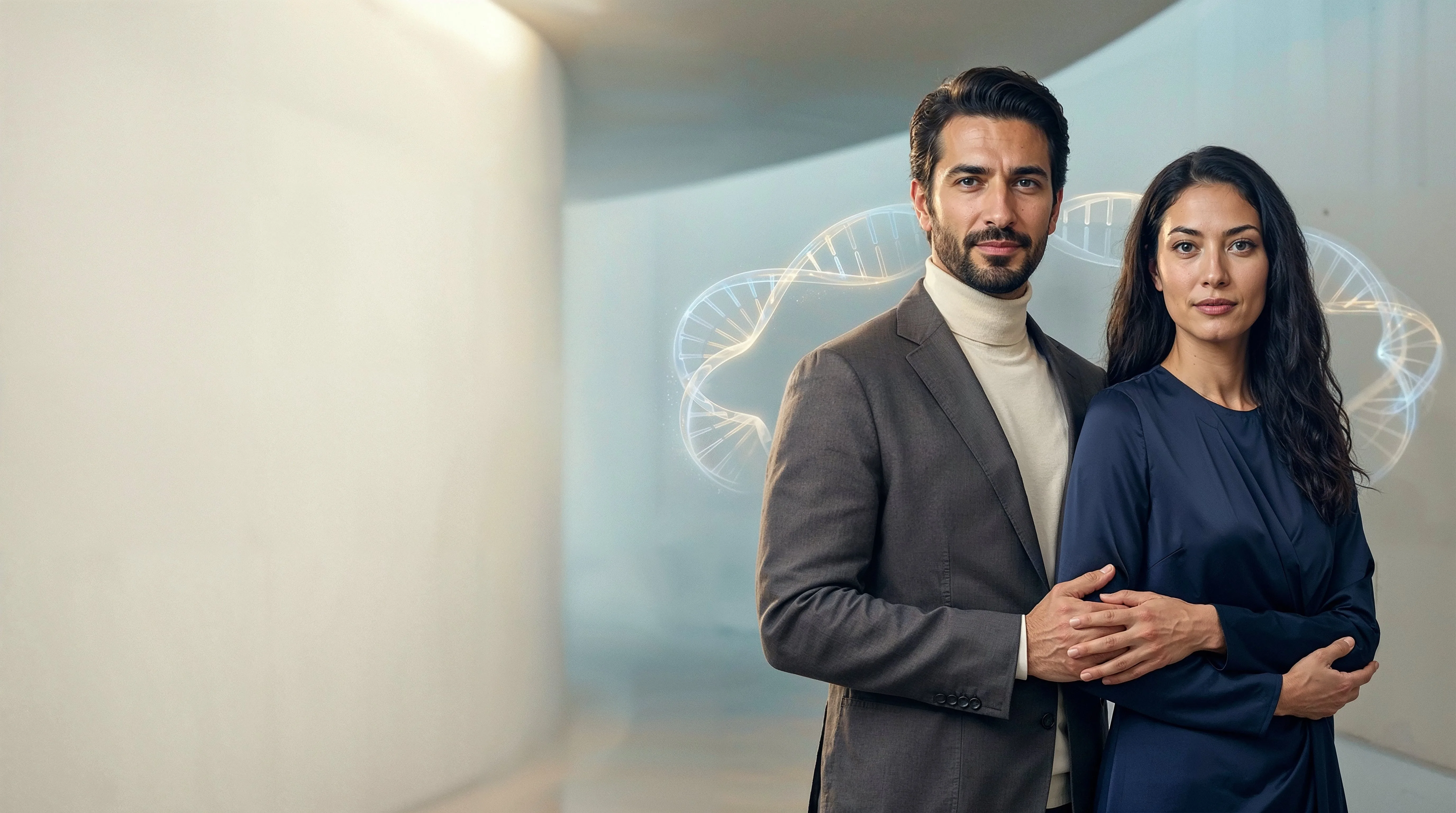 akraba evliliği genetik riskler ve dna sarmalı illüstrasyonu