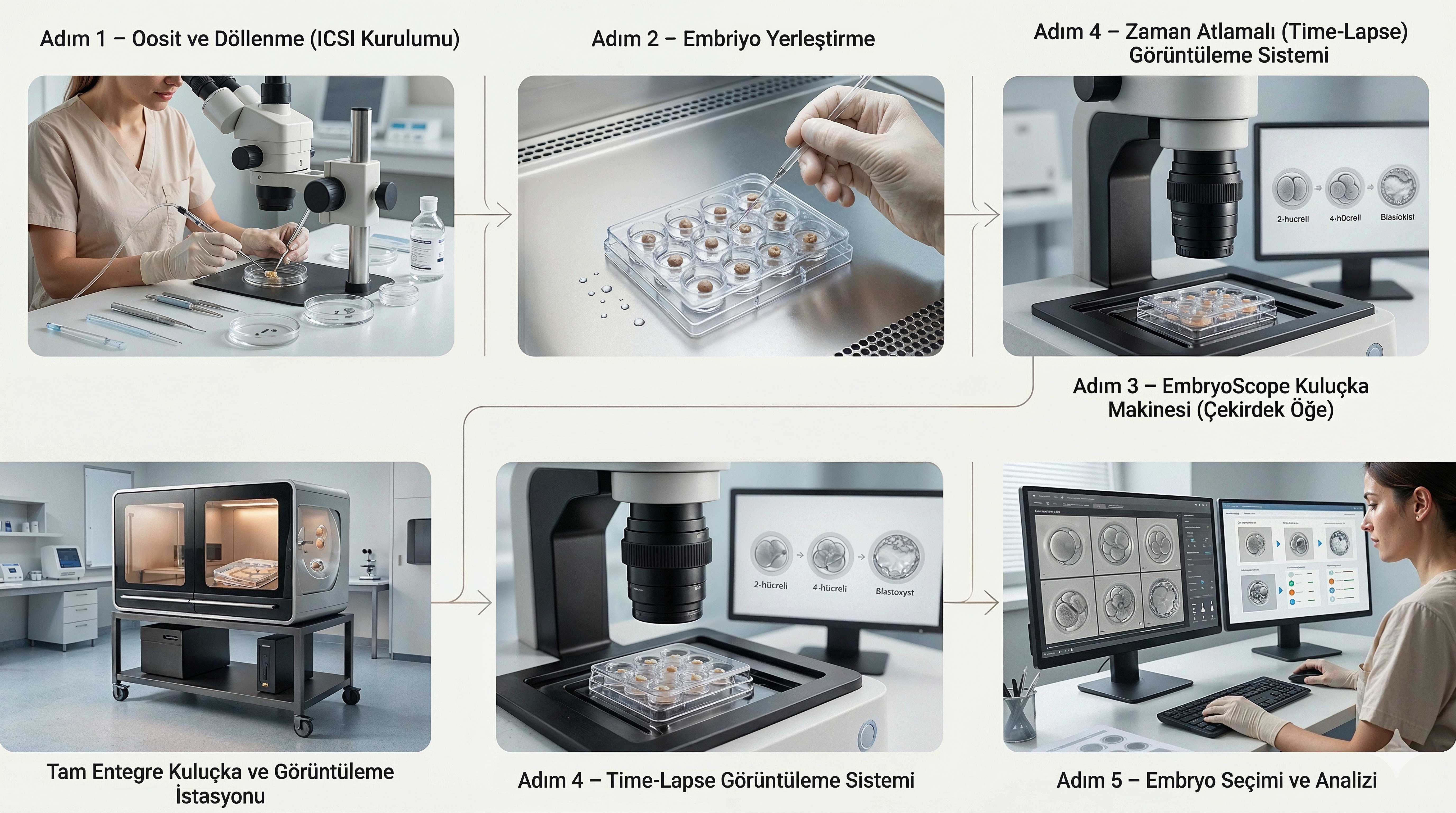 EmbryoScope sürekli embriyo izleme sistemi: inkübatör içi kamera ve otomatik görüntüleme